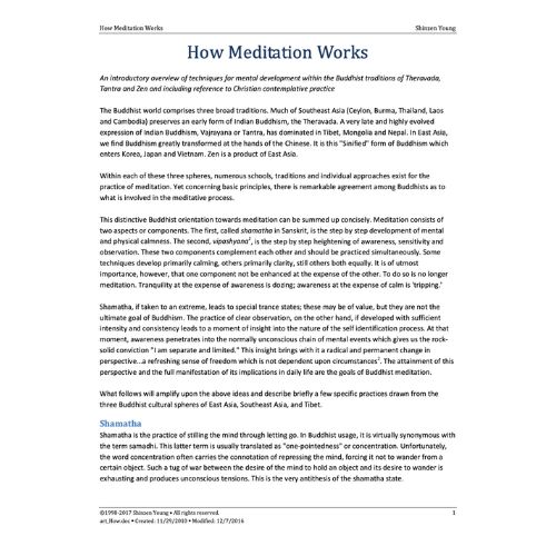 How Meditation Works